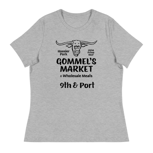 A mockup of the Gommel's Market Ladies Tee