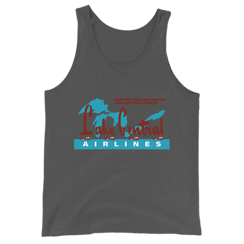 A mockup of the Lake Central Airlines Tank Top