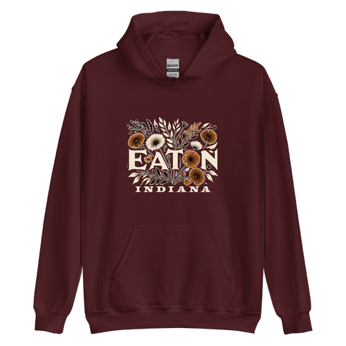 A mockup of the Eaton Cottage Core Bouquet Hoodie