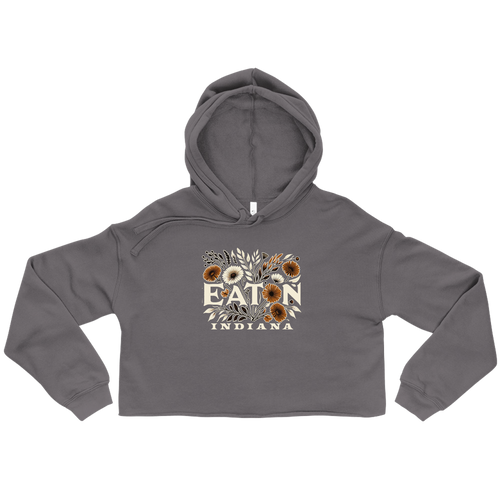 A mockup of the Eaton Cottage Core Bouquet Ladies Cropped Hoodie