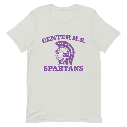 A mockup of the Center High School Spartans T-Shirt