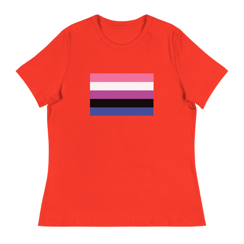 A mockup of the Genderfluid Pride Flag Ladies Tee