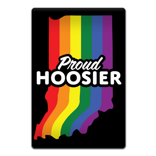 Proud Hoosier Rainbow Magnet