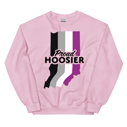 A mockup of the Proud Hoosier Asexual Crewneck