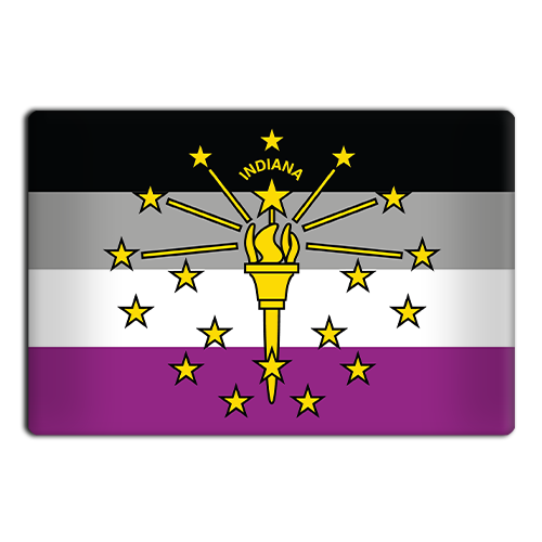 Asexual Indiana Pride Flag Magnet