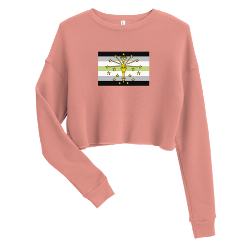 A mockup of the Agender Indiana Pride Flag Ladies Cropped Crewneck