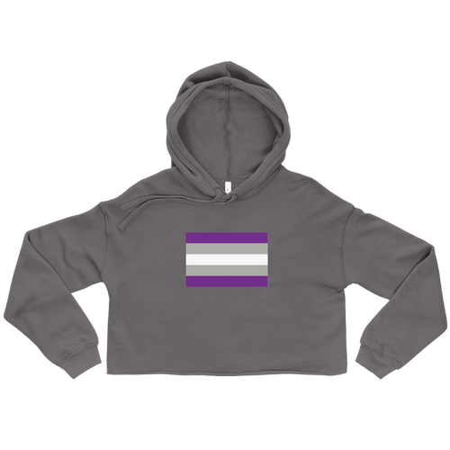 A mockup of the Graysexual Pride Flag Ladies Cropped Hoodie