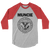 A mockup of the Ramones Parody Muncie Raglan 3/4 Sleeve