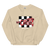 A mockup of the Checkrd Flag Menswear Store Crewneck