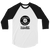 A mockup of the Downyflake Donuts Raglan 3/4 Sleeve