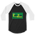 A mockup of the End Zone Sports Bar & Grill Raglan 3/4 Sleeve