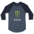 A mockup of the Morningside Neighborhood Monster Parody Raglan 3/4 Sleeve