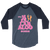 A mockup of the Hullabaloo Scene Teen Club Raglan 3/4 Sleeve