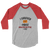 A mockup of the I Survived the Muncie Railpocalypse of 2022 Raglan 3/4 Sleeve