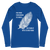 A mockup of the White Feather Farms Market Long Sleeve Tee