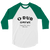 A mockup of the ODub Old West End CBGB Parody Raglan 3/4 Sleeve