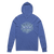 A mockup of the Wildflower Muncie Frost Hooded Tee