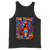 A mockup of the Village Blacklight Poster Tank Top