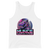 A mockup of the Purple Hippo Robot Muncie City of the Future Tank Top
