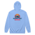 A mockup of the Madison Street Cruise Sunset Zipping Hoodie