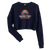 A mockup of the Madison Street Cruise Sunset Ladies Cropped Crewneck