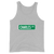 A mockup of the Charles St Street Sign Muncie Tank Top