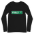 A mockup of the McKinley Ave Street Sign Muncie Long Sleeve Tee