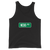 A mockup of the Nebo Rd Street Sign Muncie Tank Top