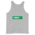 A mockup of the Powers St Street Sign Muncie Tank Top