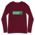 A mockup of the Reserve St Street Sign Muncie Long Sleeve Tee