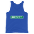 A mockup of the University Ave Street Sign Muncie Tank Top