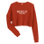 A mockup of the Muncie Offers More Ladies Cropped Crewneck