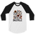 A mockup of the Daleville Cottage Core Bouquet Raglan 3/4 Sleeve