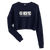 A mockup of the My First Speeding Ticket Bypass Ladies Cropped Crewneck