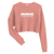 A mockup of the Wanna Move Back Muncie Ladies Cropped Crewneck
