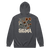 A mockup of the Selma Cottage Core Bouquet Zipping Hoodie