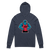 A mockup of the Selma Strong Muscular Bluebird Hooded Tee