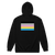 A mockup of the Polygender Pride Flag Zipping Hoodie