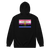 A mockup of the Genderfluid Indiana Pride Flag Zipping Hoodie