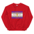 A mockup of the Graysexual Indiana Pride Flag Crewneck