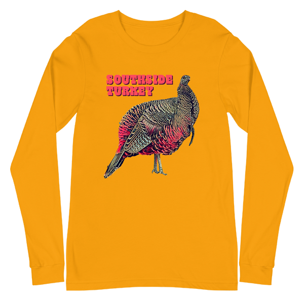 A mockup of the Southside Turkey Long Sleeve Tee