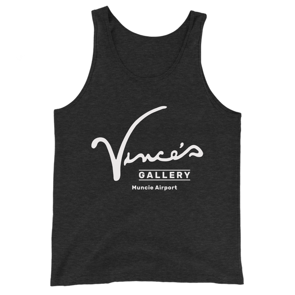 A mockup of the Vince's Gallery Restaurant Airport Tank Top