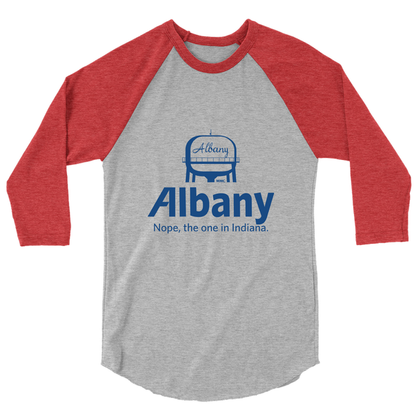 A mockup of the Allstate Parody Albany Watertower Raglan 3/4 Sleeve