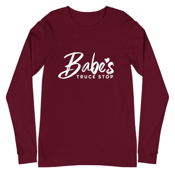 A mockup of the Babe's Truck Stop Long Sleeve Tee