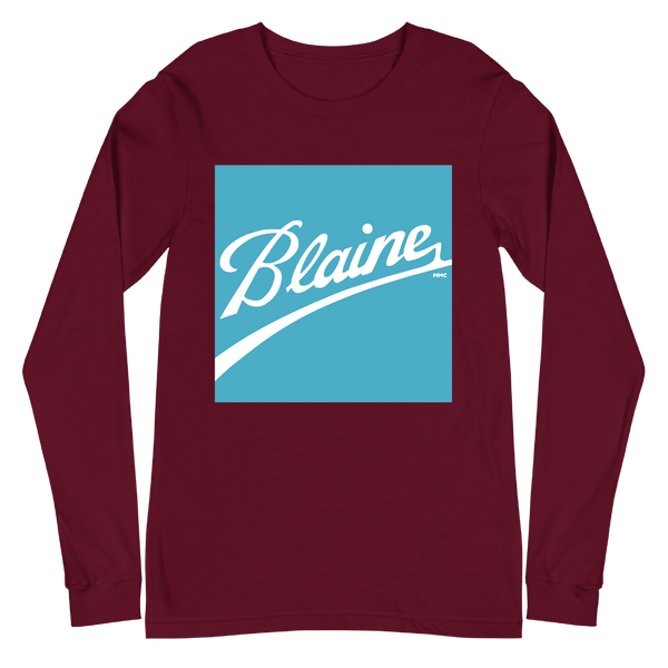 A mockup of the Blaine Neighborhood Ball Parody Long Sleeve Tee