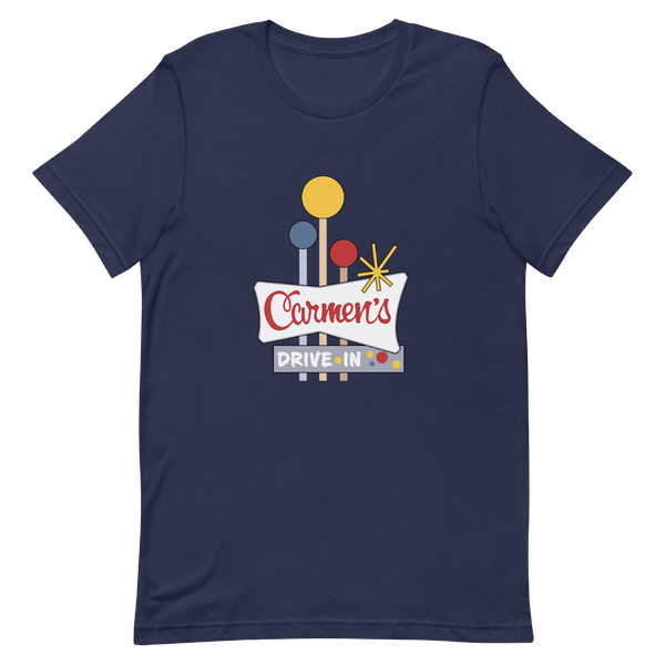 A mockup of the Carmen's Drive-In T-Shirt