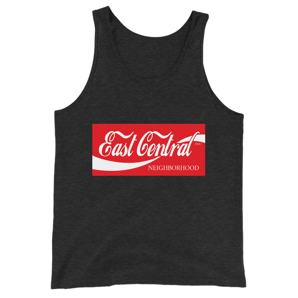 A mockup of the East Central Neighborhood Coca-Cola Parody Tank Top