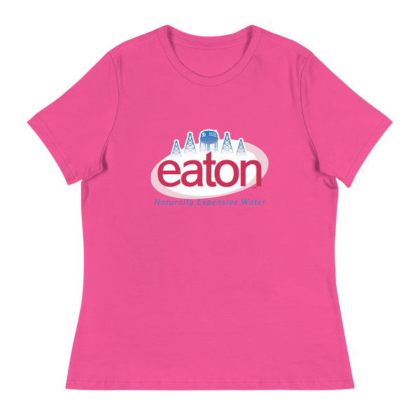 A mockup of the Evian Parody Eaton Water Ladies Tee