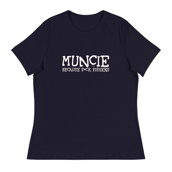 A mockup of the F#ck Fishers Muncie Ladies Tee