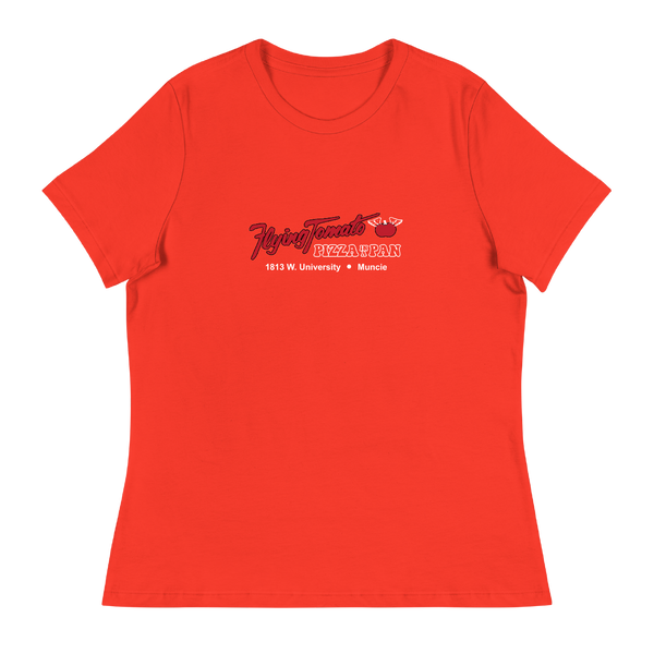 A mockup of the Flying Tomato Restaurant Ladies Tee